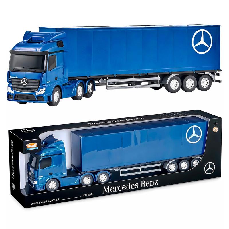 Caminhão Mercedes-Benz Actros Baú Miniatura Brinquedo Realista